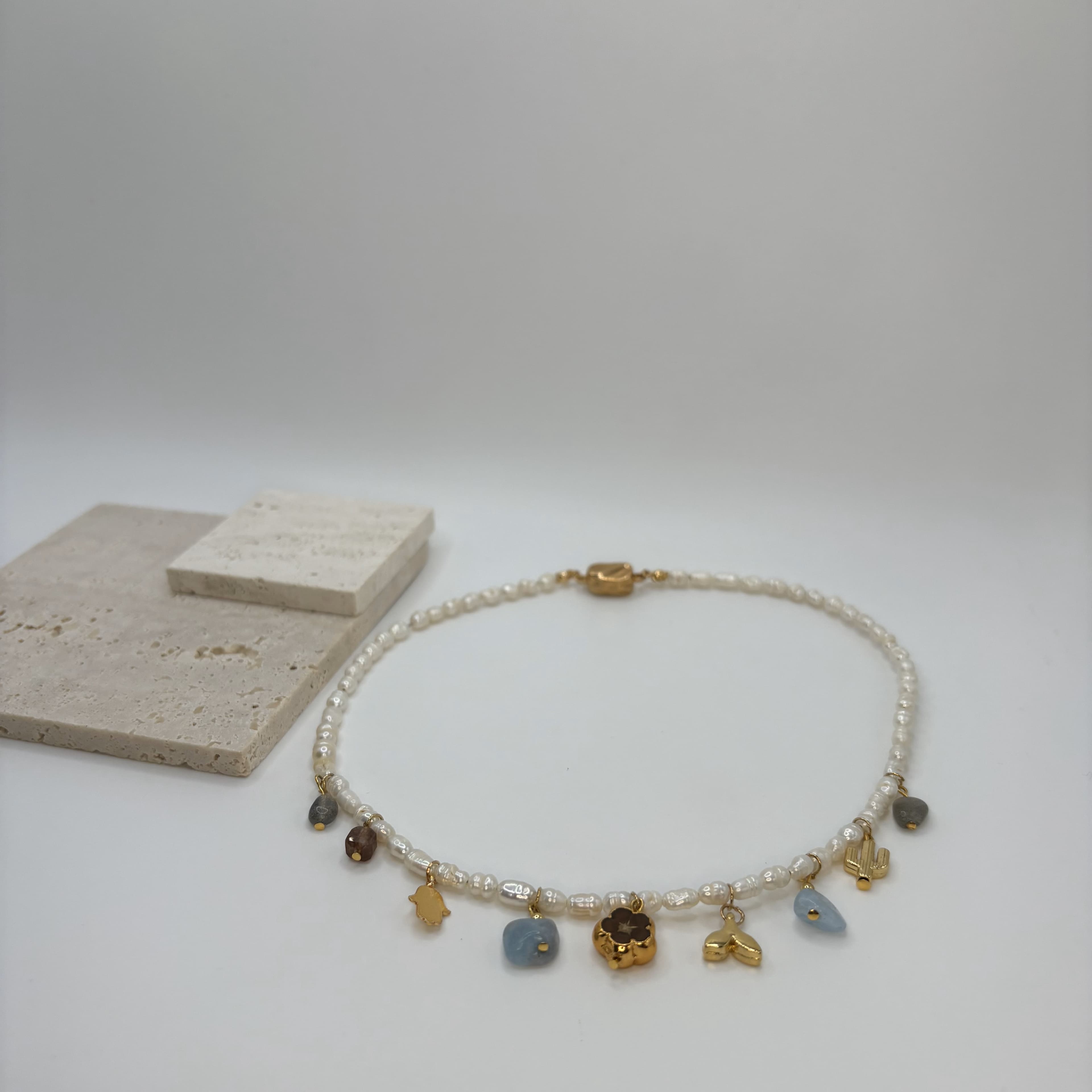 Sunset Stones – Aquamarine Blend Necklace