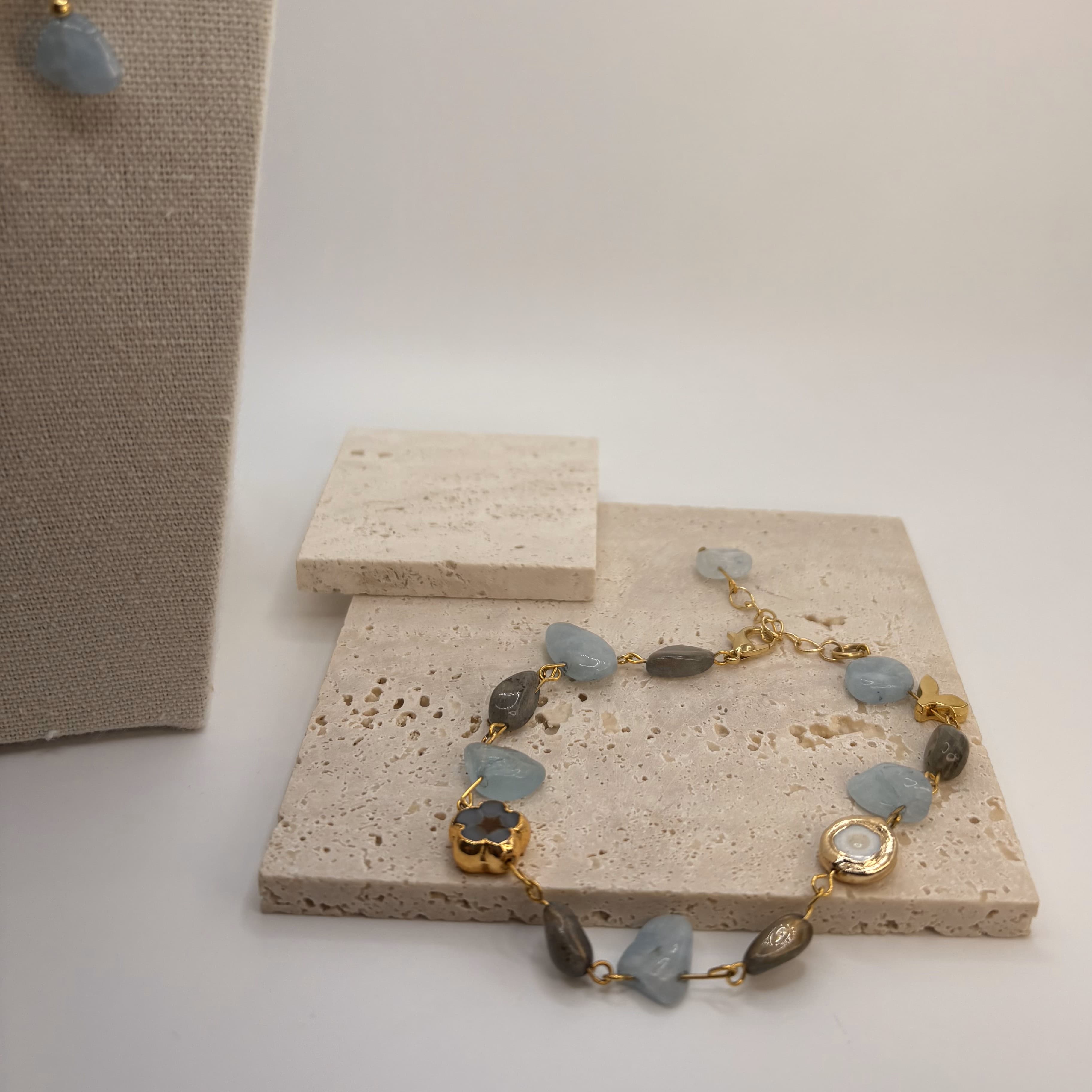 Sunset Stones – Aquamarine Anklet