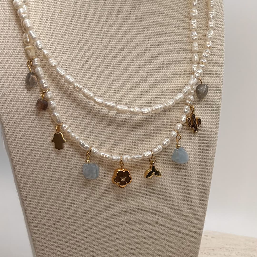 Sunset Stones – Aquamarine Blend Necklace
